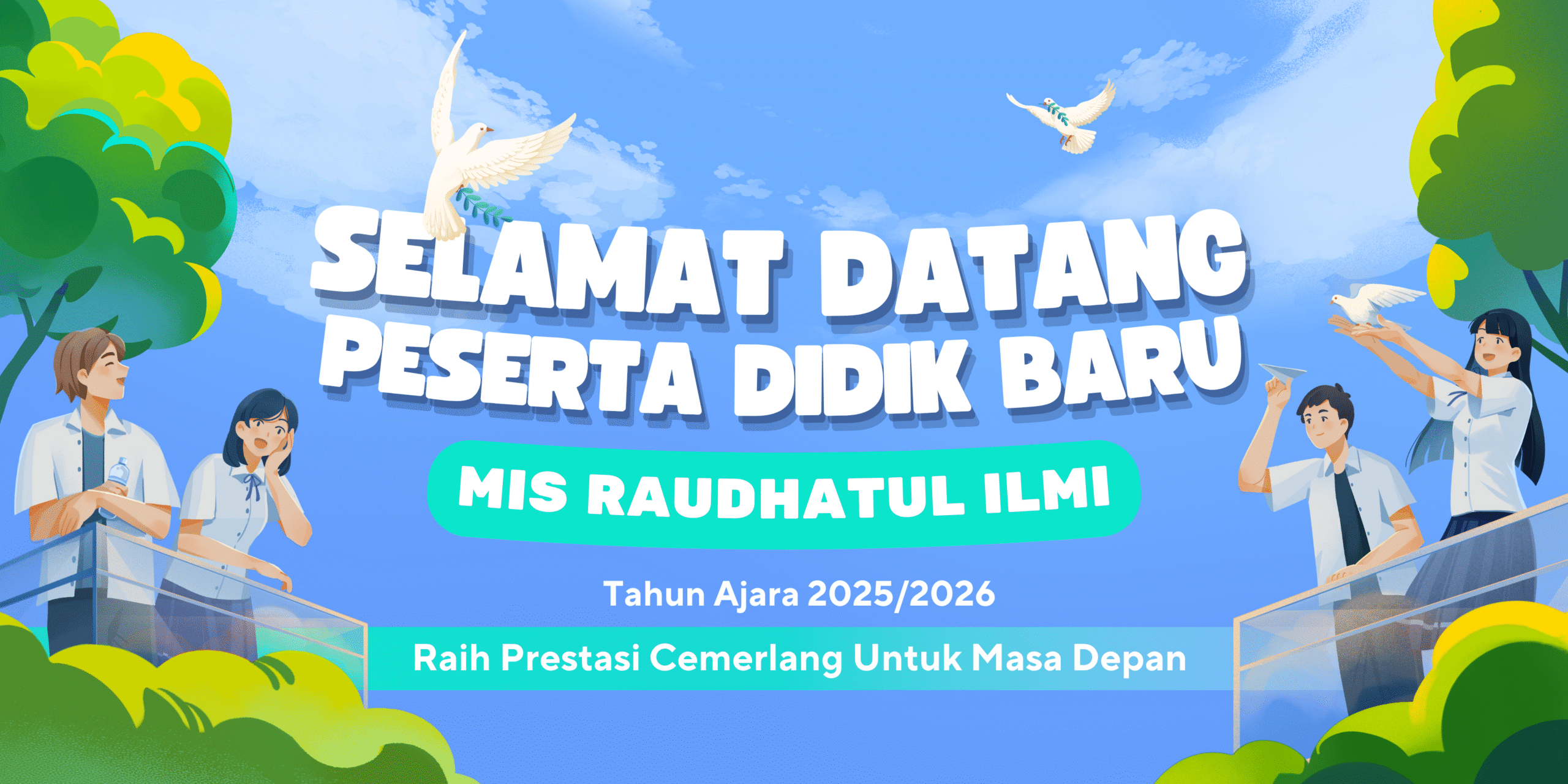 Biru Putih dan Kuning Modern PPDB Penerimaan Peserta Didik Baru Banner (2)